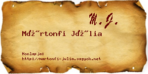 Mártonfi Júlia névjegykártya